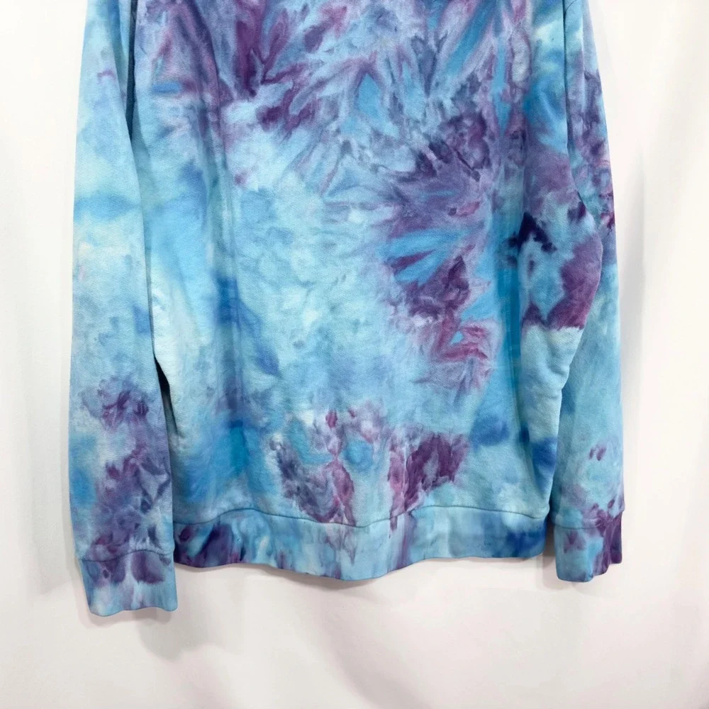 Levis XL Sweatshirt Handmade Tie Dye Crew Neck Pullover Blue Purple 1660 - Picture 8 of 8